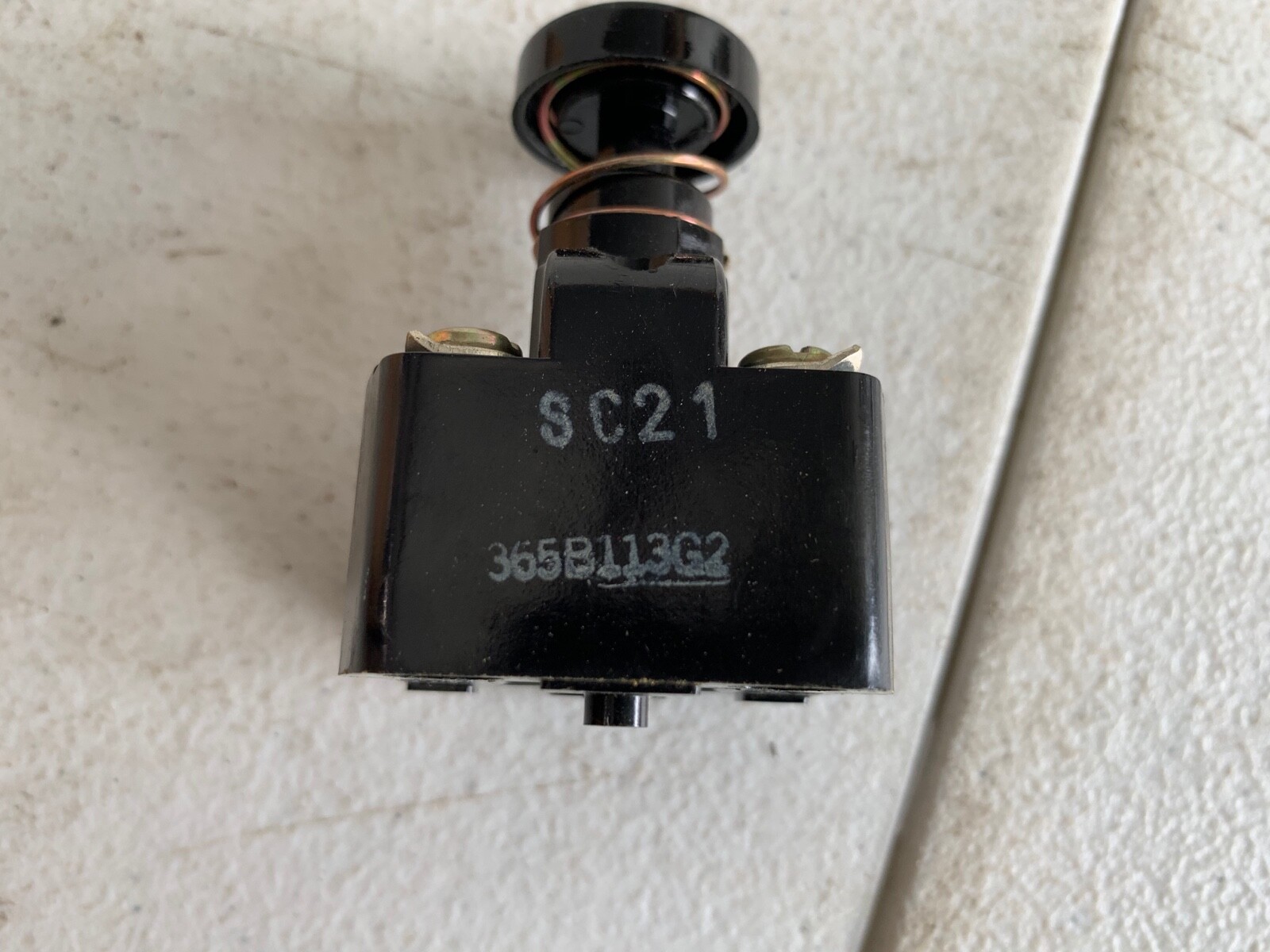 Two (2) General Electric 365B113G002 Black Push Button Switches, NOS