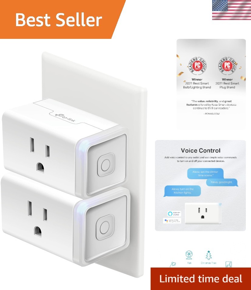 Plug Smart Home Wi-Fi Outlet - White - 15 Amp - Pack of 2