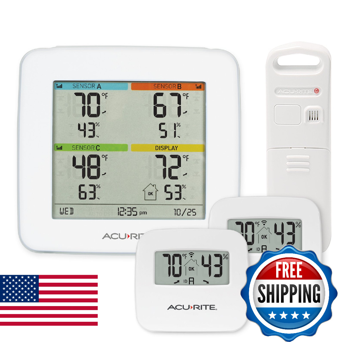 Acurite 01096M Station 3 Indoor/Outdoor Sensors