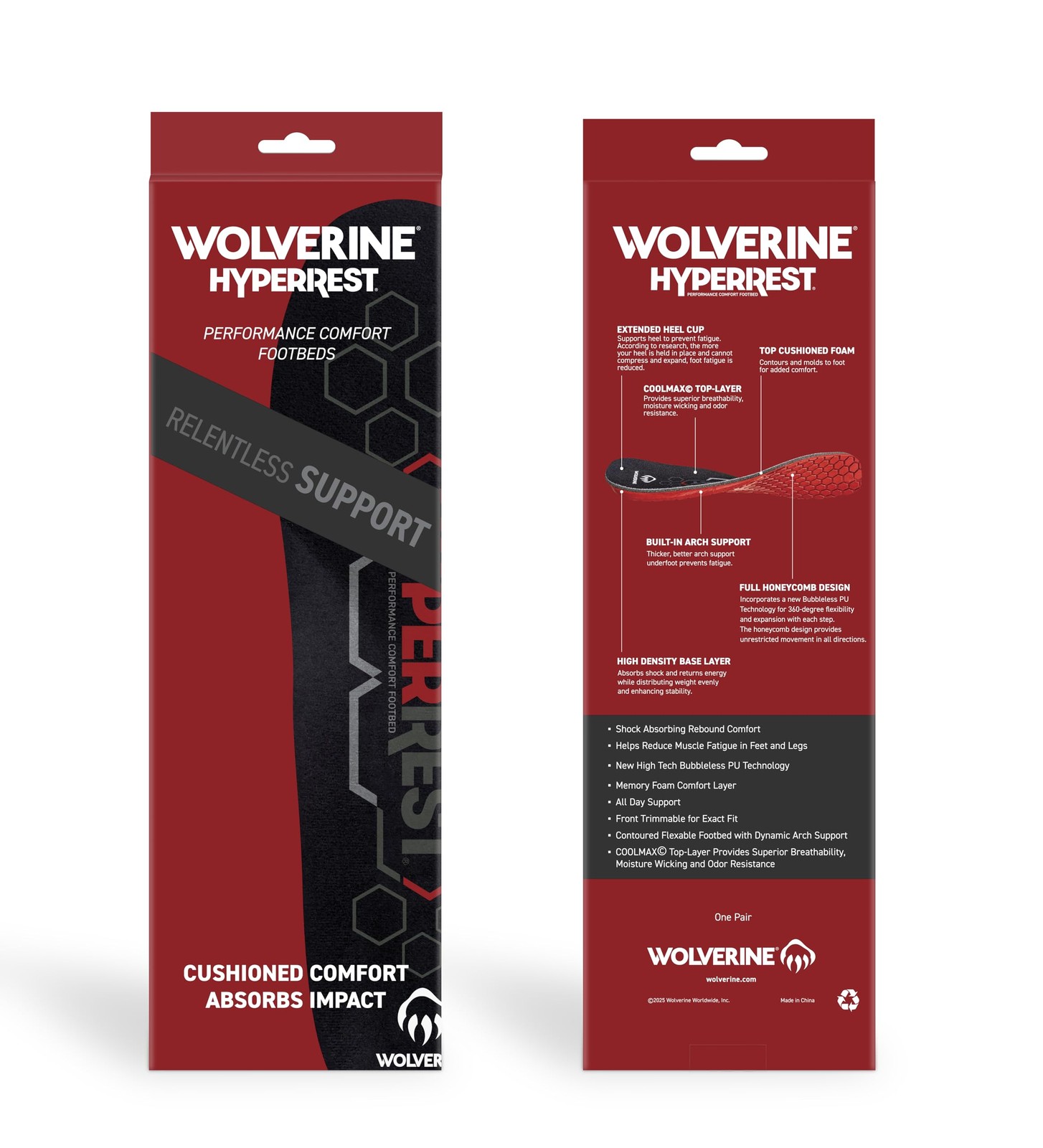 HYPERREST Insoles – Round Toe Polyurethane Cushioning, Shock Absorption, Brea...