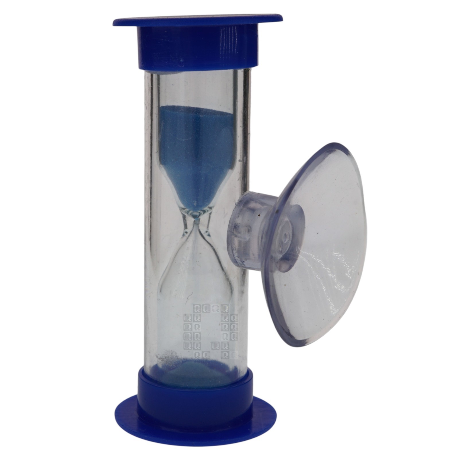 Plastic Hourglass Sand Timer with Suction Cup, 3 Minute, Blue, 2-3/8" Height