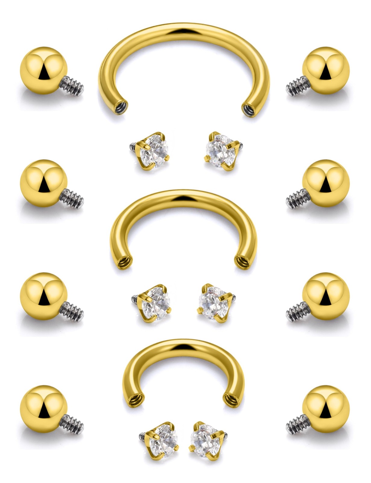 Oufksiyy 16g Septum Rings Internally Threaded Surgical Steel Septum Jewelry L...