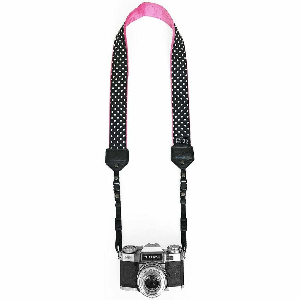 Mod Straps Black Polka with Quick Release Feature Premium Camera Strap