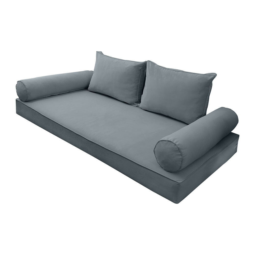 |SLIPCOVER ONLY| V1 Velvet Indoor Daybed Mattress Pillow Pipe Trim Twin-XL AD347