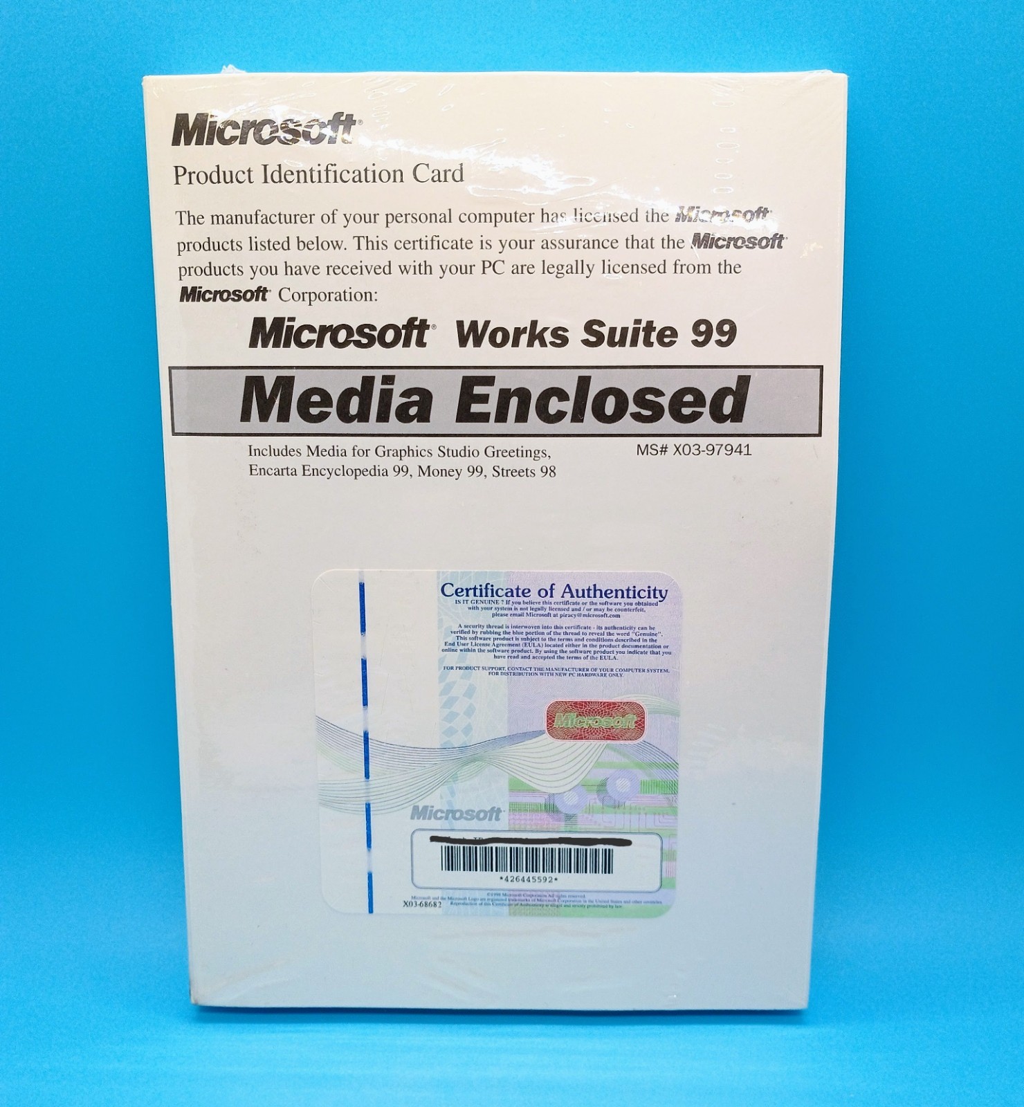 Microsoft Works Suite 99 Four Disc Set Brand New Sealed