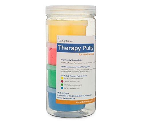 FlintRehab Premium Quality Therapy Putty (4 Pack, 3-oz Each) for Hand Exercise