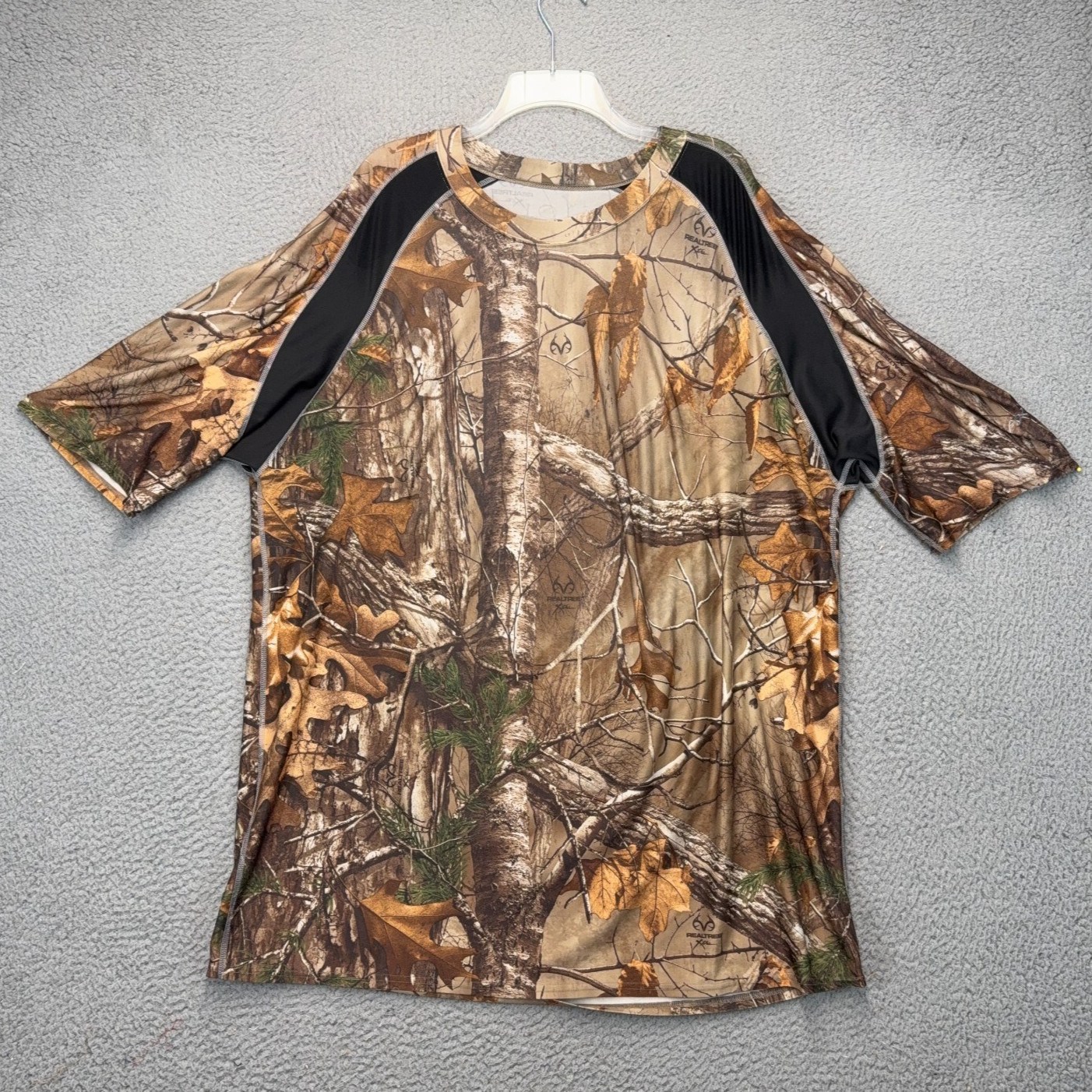 Realtree Shirt Mens 3XL Green Woodland Camo Wicking Breathable Short Sleeve