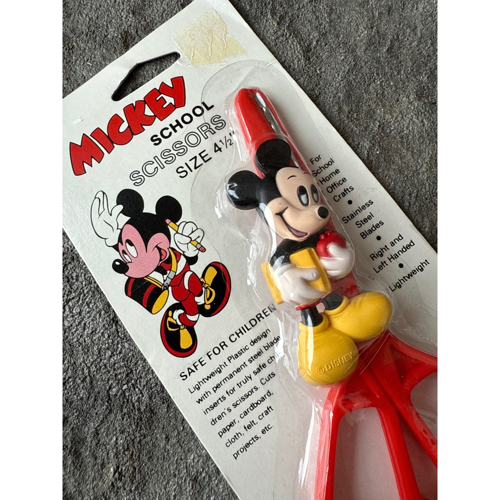 Vintage Mickey School Scissors 4 1/2 Inch Disney Empire Pencil Company Safety