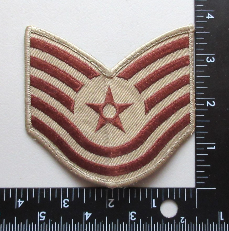 U.S. AIR FORCE TECHNICAL SERGEANT INSIGNIA RANK MILITARY STRIPES UNIFORM PATCH