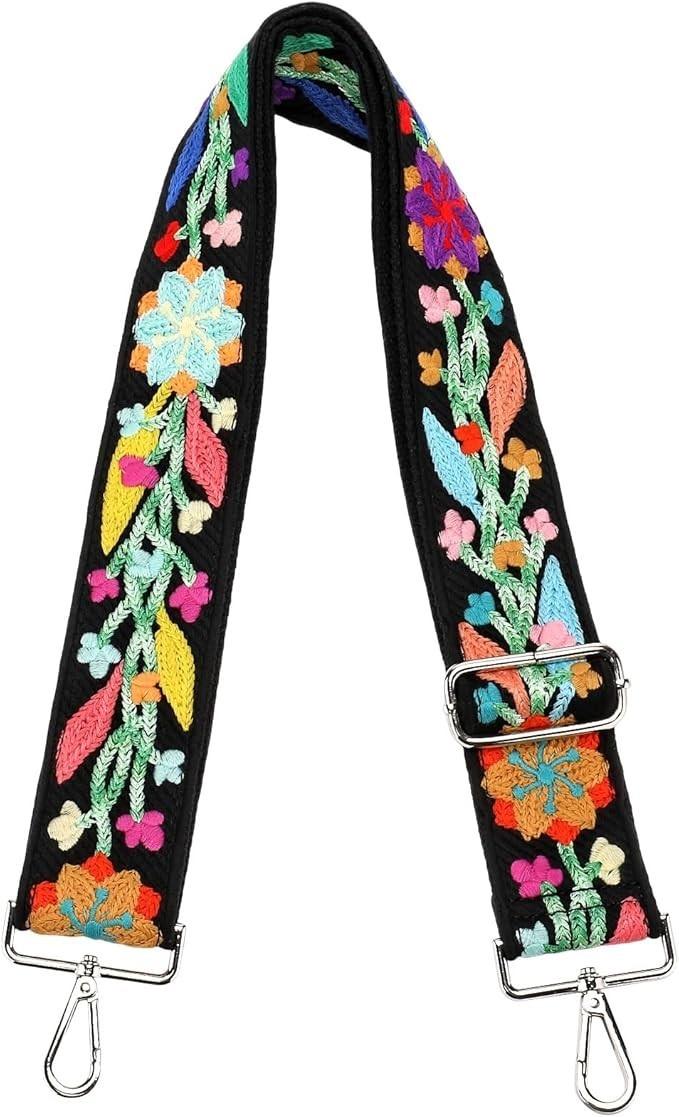 Crochet Flower Bag Strap Adjustable Wide Crossbody Shoulder Replacement Strap