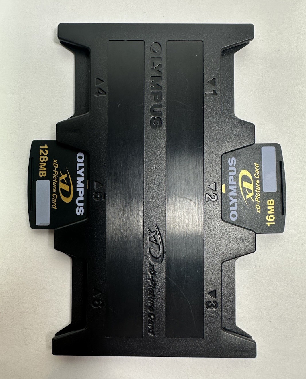 Olympus xD-Picture Card 128MB / 16MB Camera Memory Card Lot of 2 and Card Holder