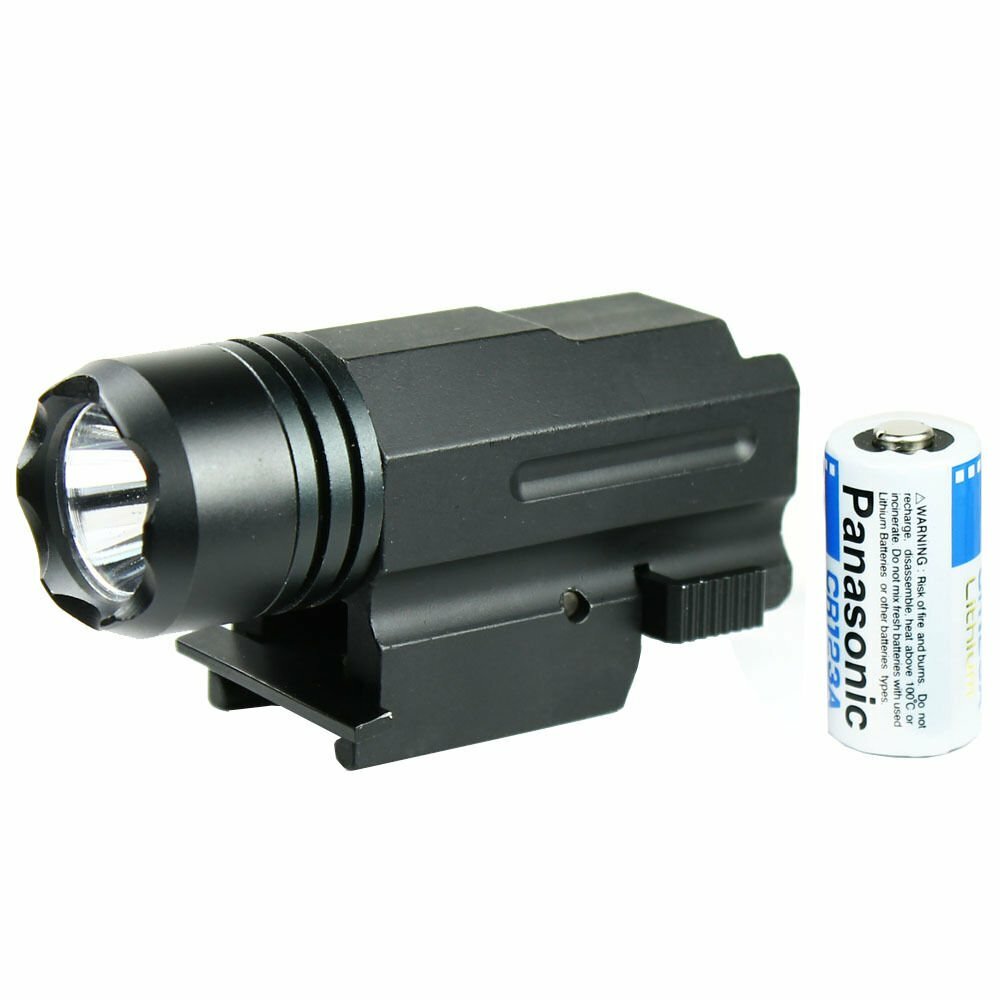 Compact Tactical Pistol Light 160 Lumen LED Flashlight Fits Glock Ruger XD Xdm