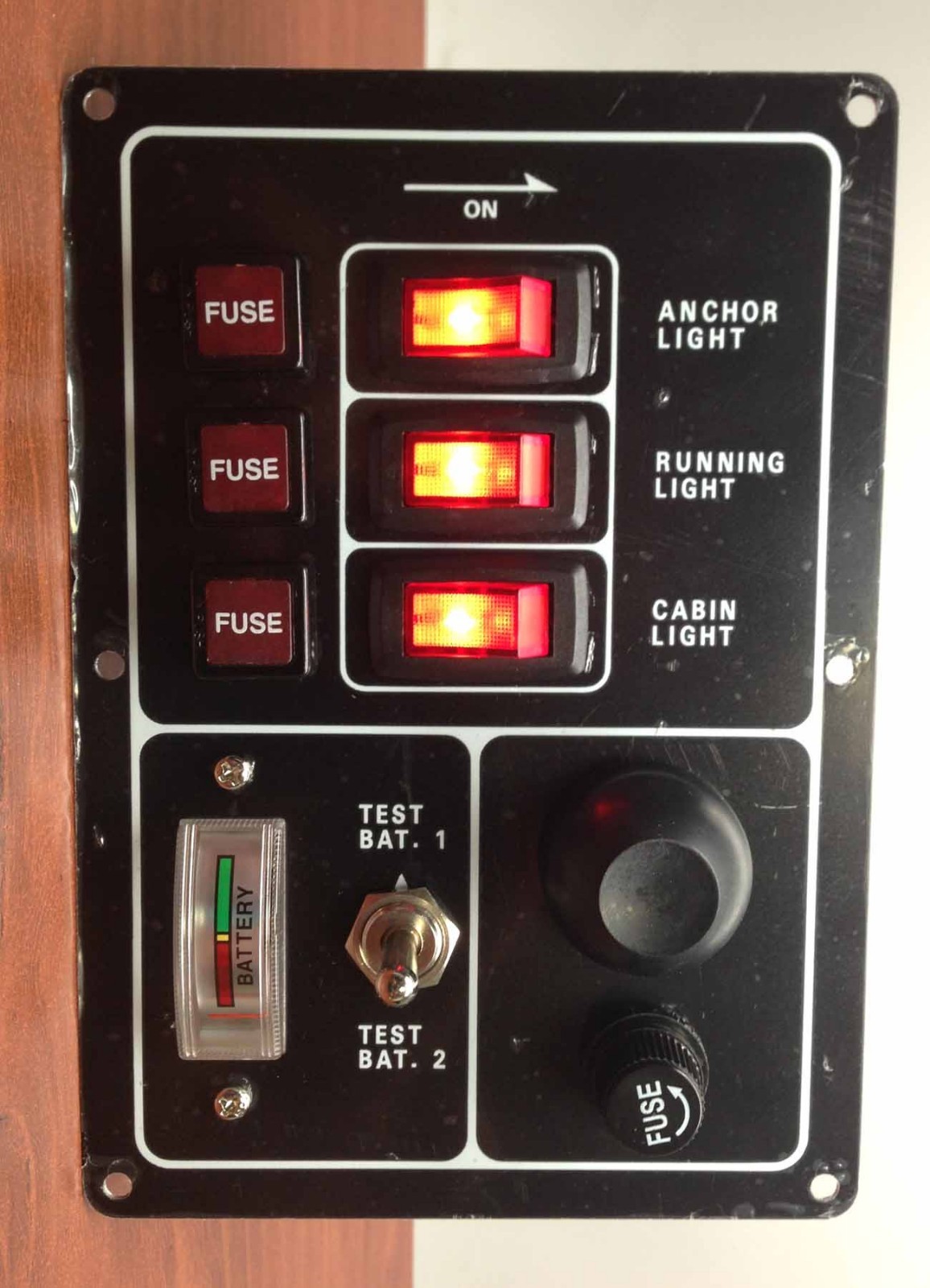 #Marine Boat Aluminum Switch Panel 3 Gang w/ Battery Tester & Horn Push Button