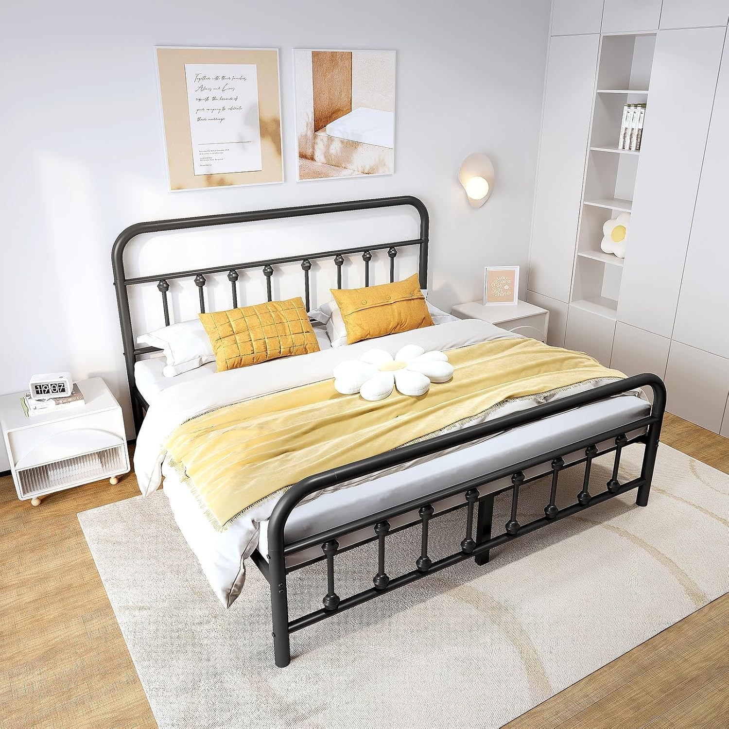 Metal Bed Frame,Full Size Bed Frame W/ Headboard,Structurally Stable Heavy Duty