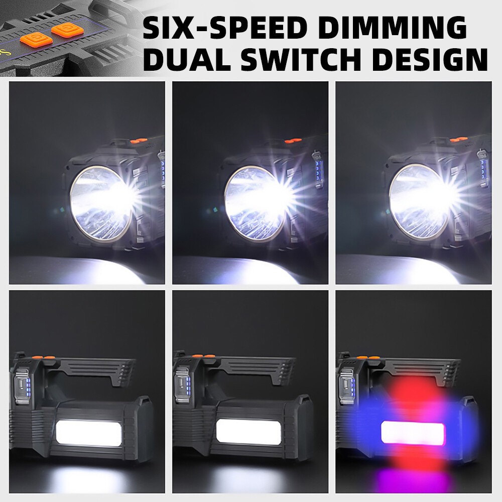 10000000LM Spotlight Rechargeable Flashlight Super Bright Outdoor Handheld Torch