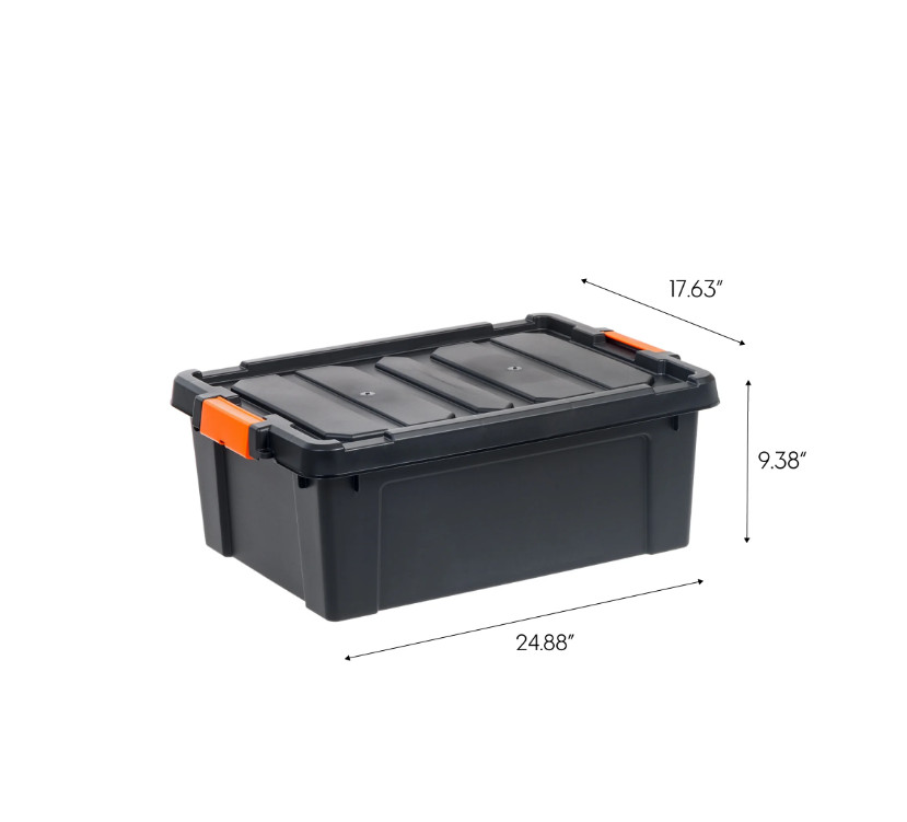 12 Gallon Plastic Storage Bins with Lids Latching Heavy Duty Containers