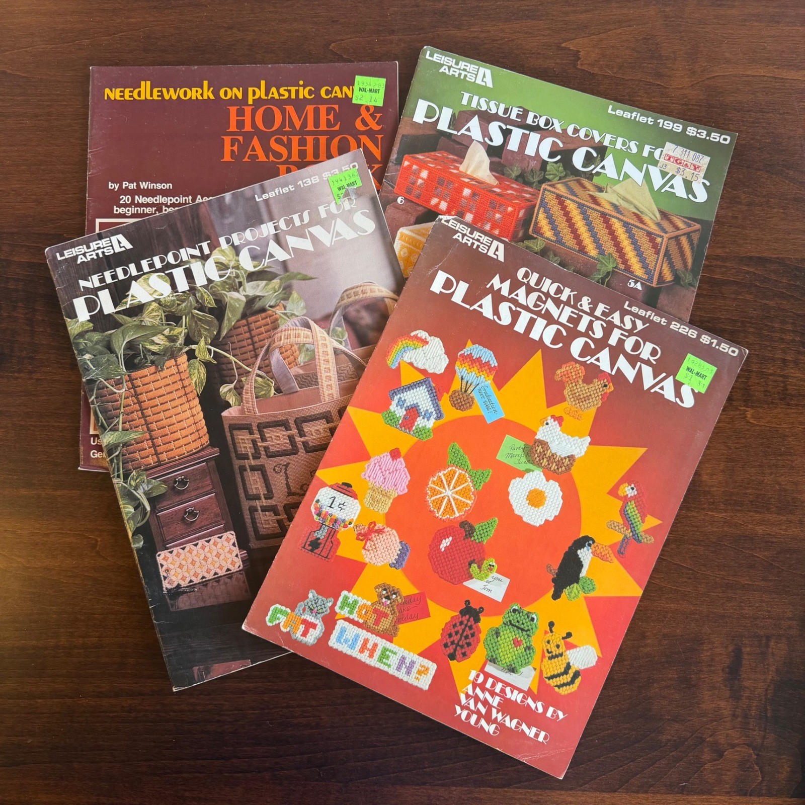 Vintage Plastic Canvas Needlepoint Pattern Booklets 1978-1982 Lot of 4