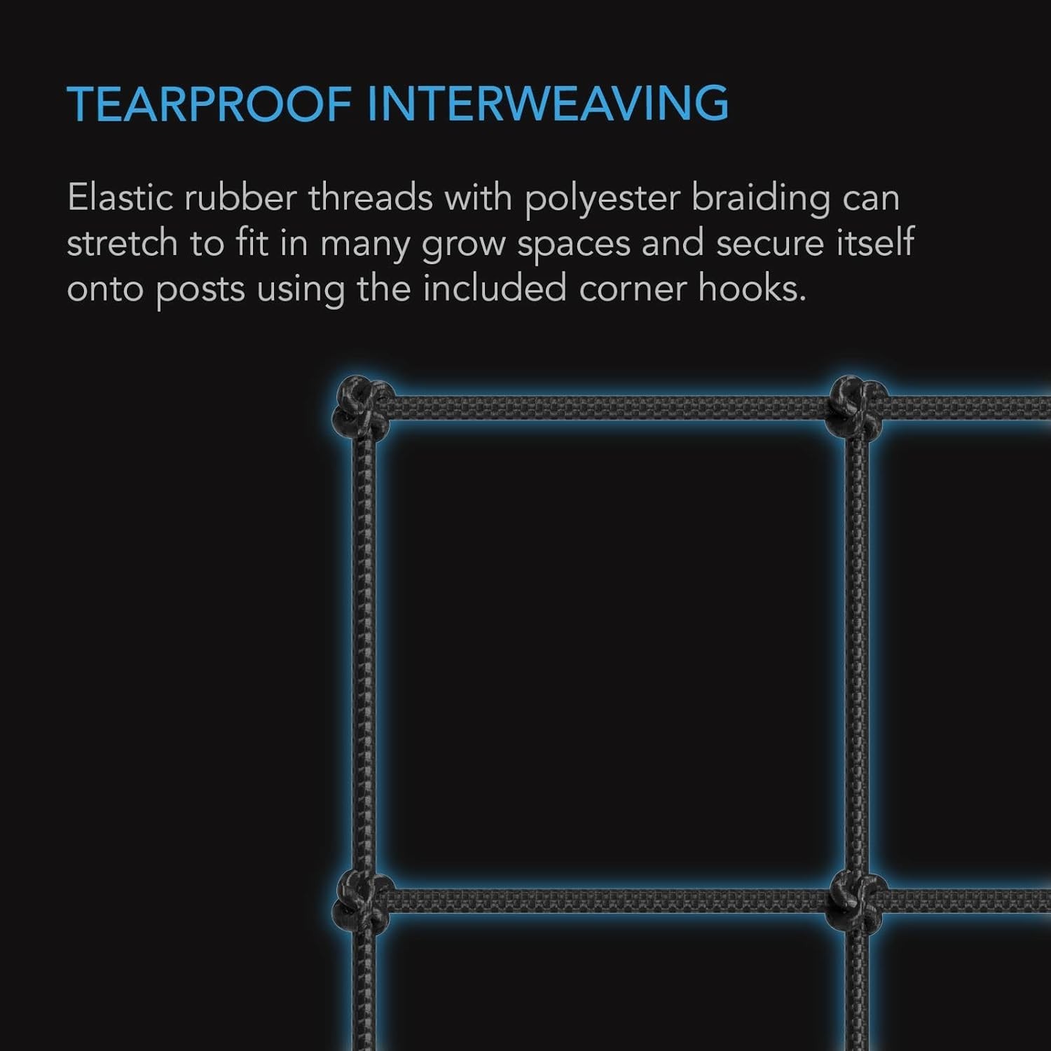 Adjustable 2x4 Trellis Netting with Steel Hooks - Ultimate Hydroponic Support