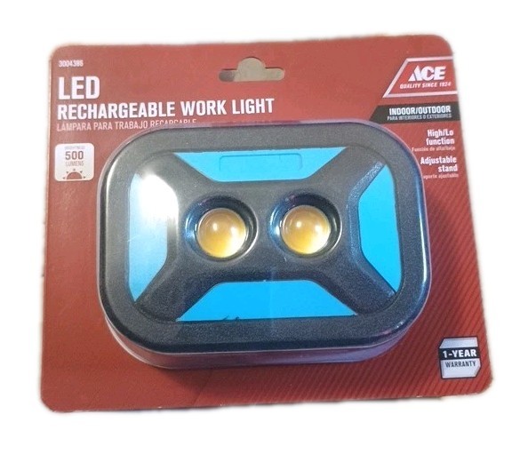 ACE LED Battery (4-AA) Operated Work Light 500 Lumens Hi-Lo Adjustable Stand (30