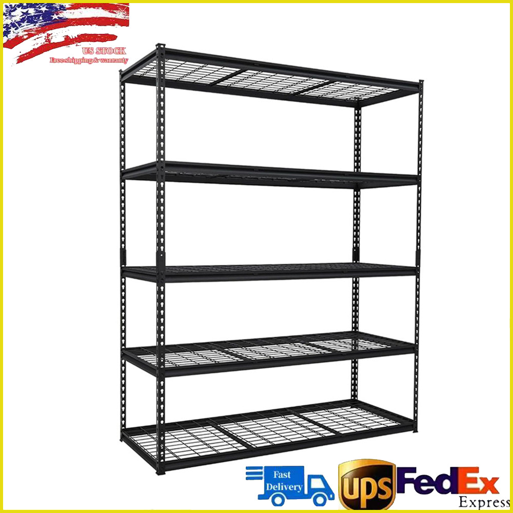 60" x 24" x 78" Garage Shelving 5 Tier Metal Adjustable Storage Shelves 2000lbs