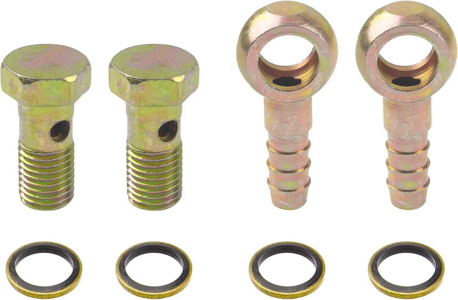 2 Sets M12 Banjo Hose Barb Bolt Fittings Screw Crush M12x1.25