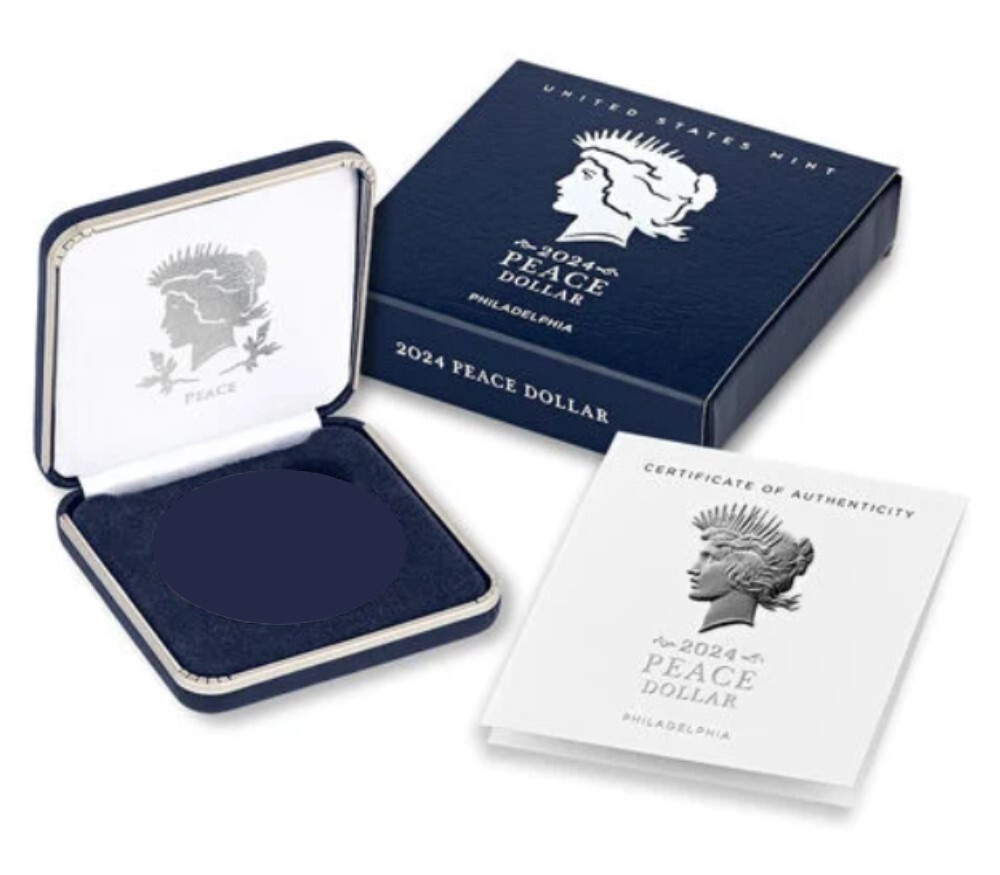 OGP Box and COA Only for 2024 Uncirculated Peace Silver Dollar --- No Coin