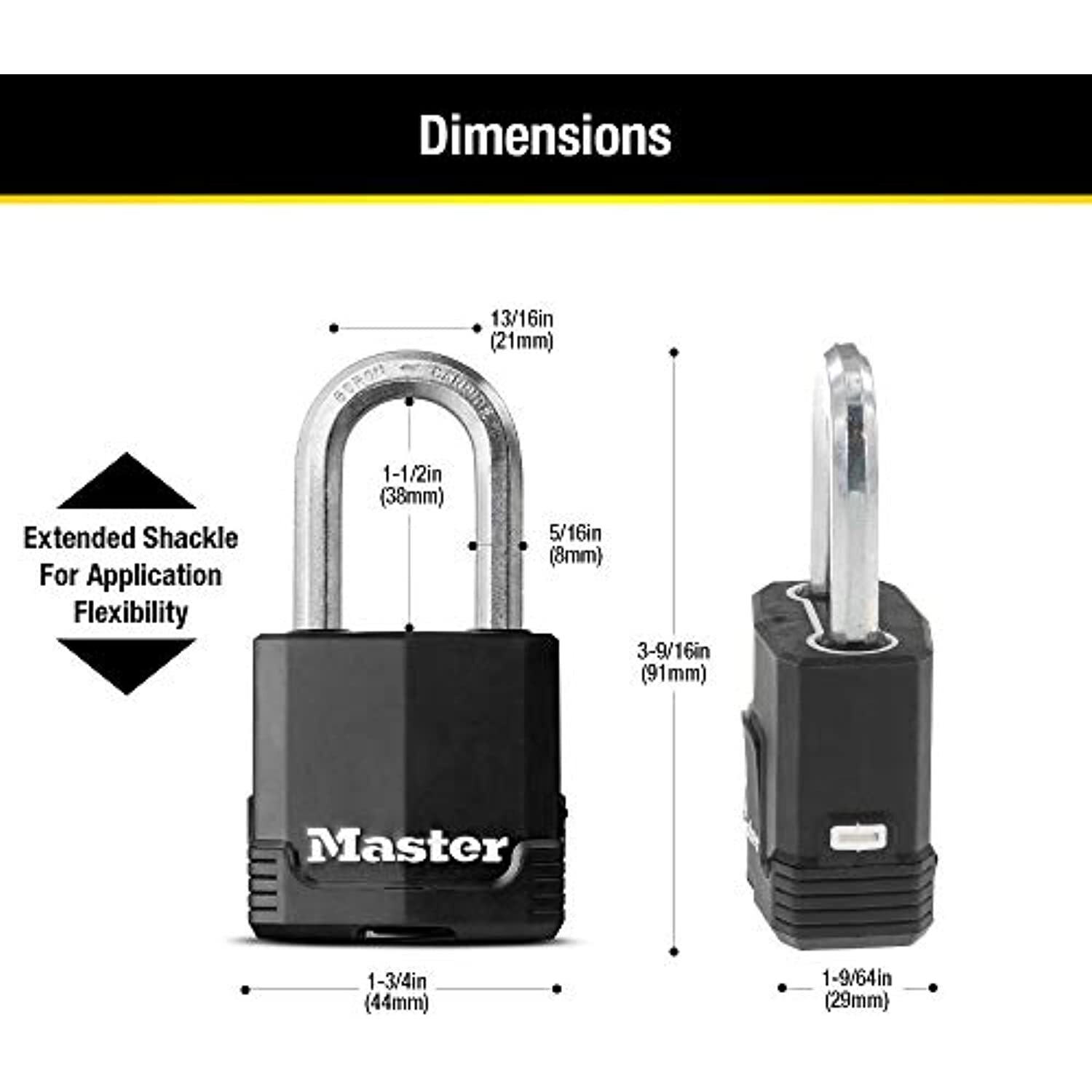 Master Lock M115XTRILF Magnum Heavy Duty Outdoor Padlock with Key, 3 Pack