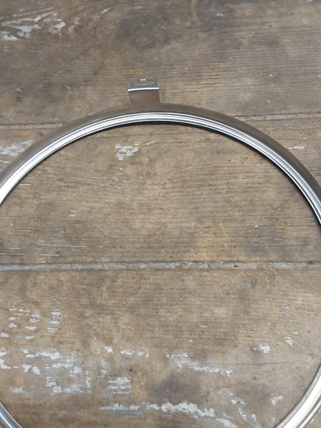 Harley Davidson Inner Headlight Indicator Light Bucket Trim Ring Silver 7"