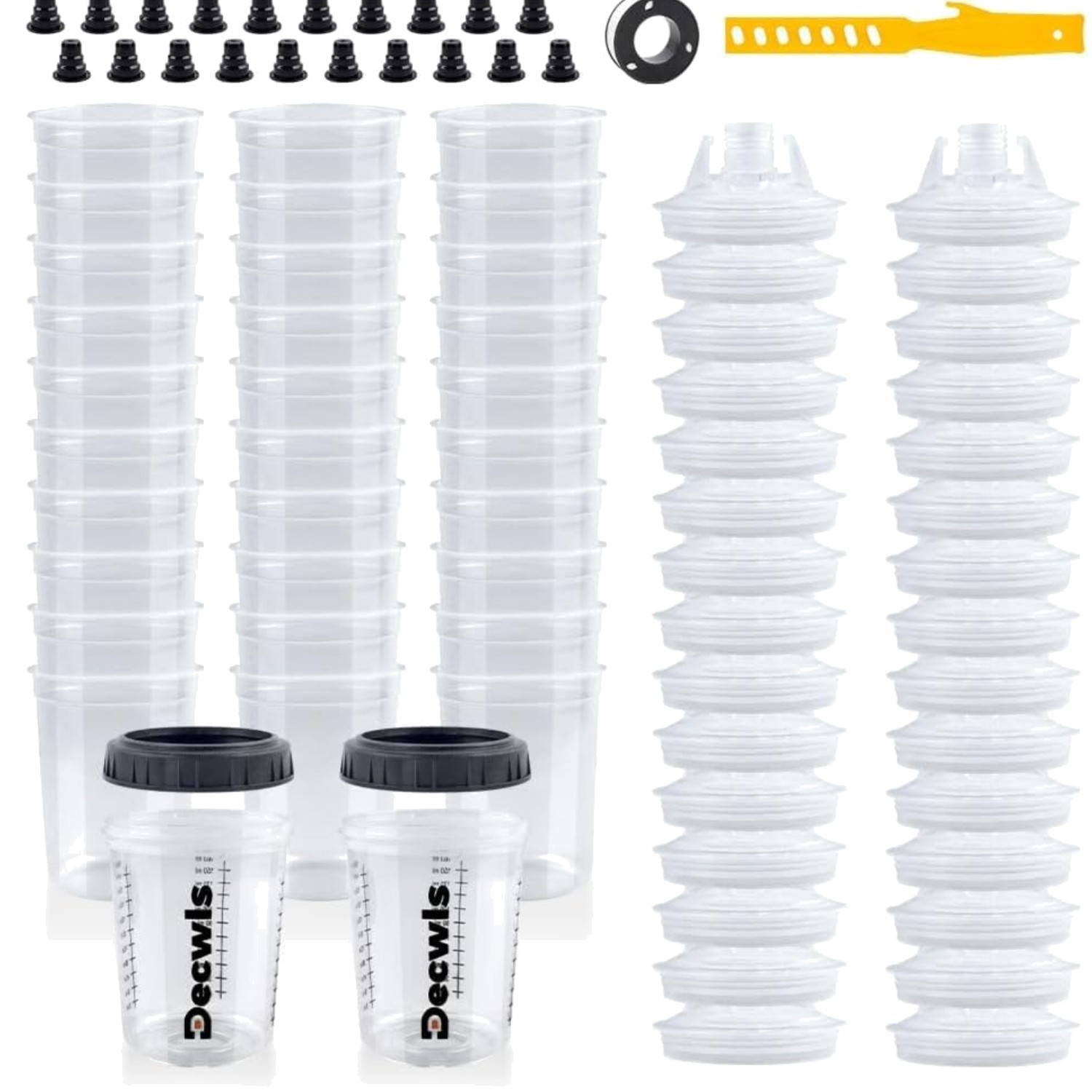 Disposable Paint Cups 6 Ounce165ml, Mini Paint Mixing Cups with Lid and 30 Pa...