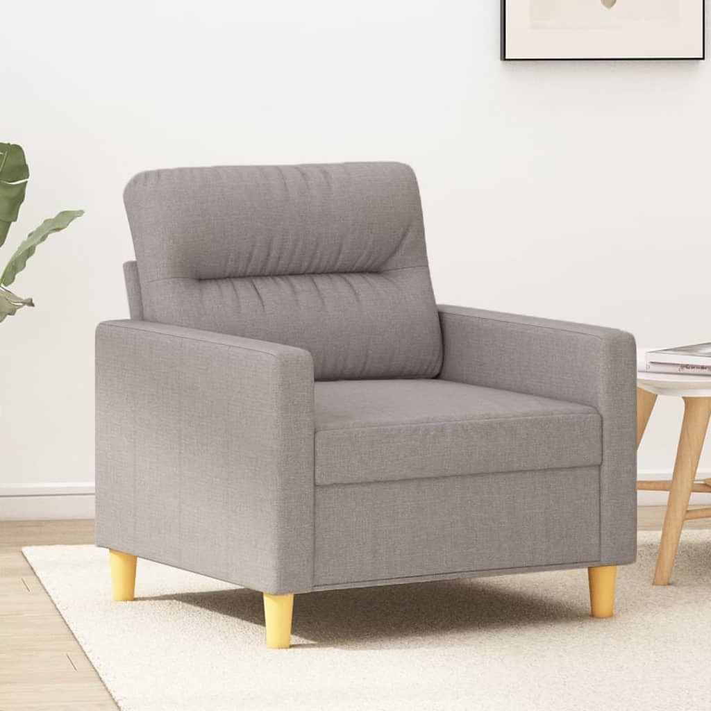 Sofa Chair Light Gray 100% Polyester, Metal, Plywood 23.6 in wide