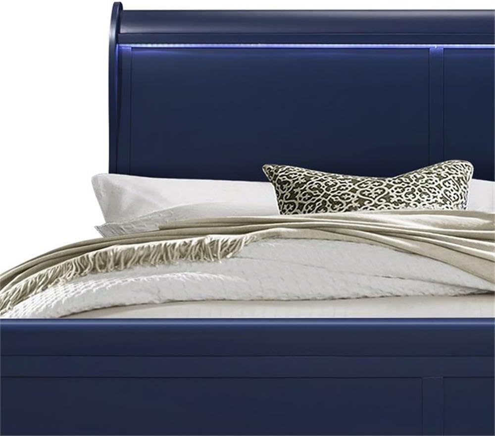 Charlie Blue King Bed