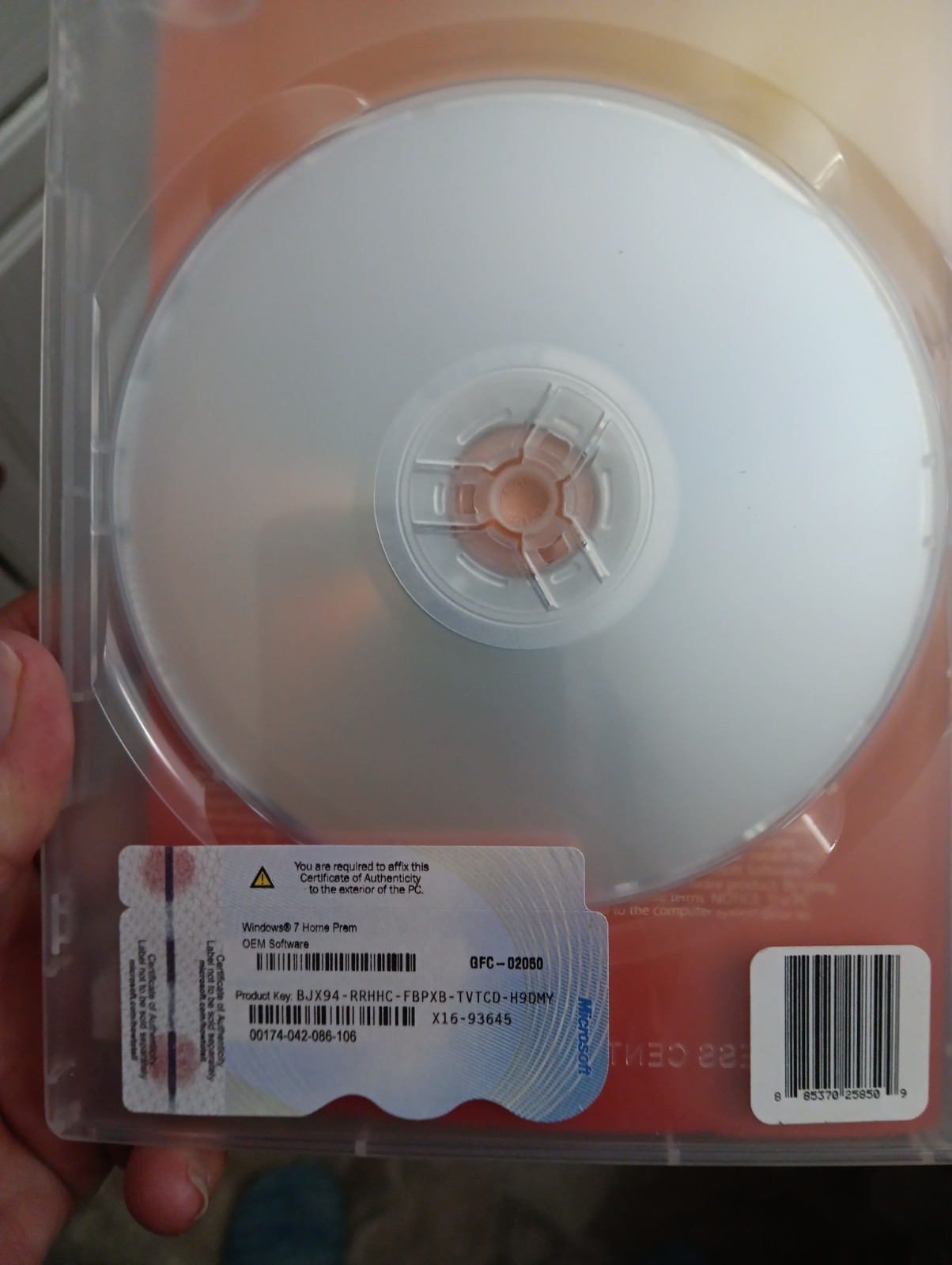 Microsoft Windows 7 Home Premium 64-Bit W/License Key OEM