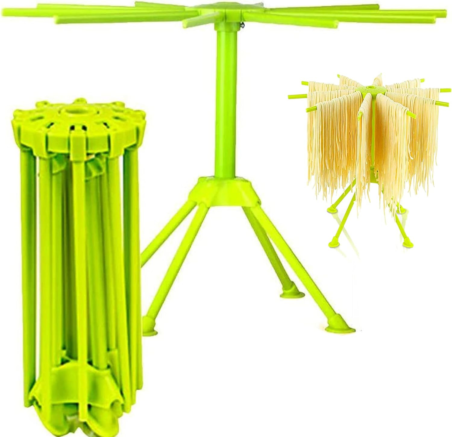 Kitchen Pasta Drying Rack Folding,  Spaghetti Drying Rack Noodle Stand with 10 B