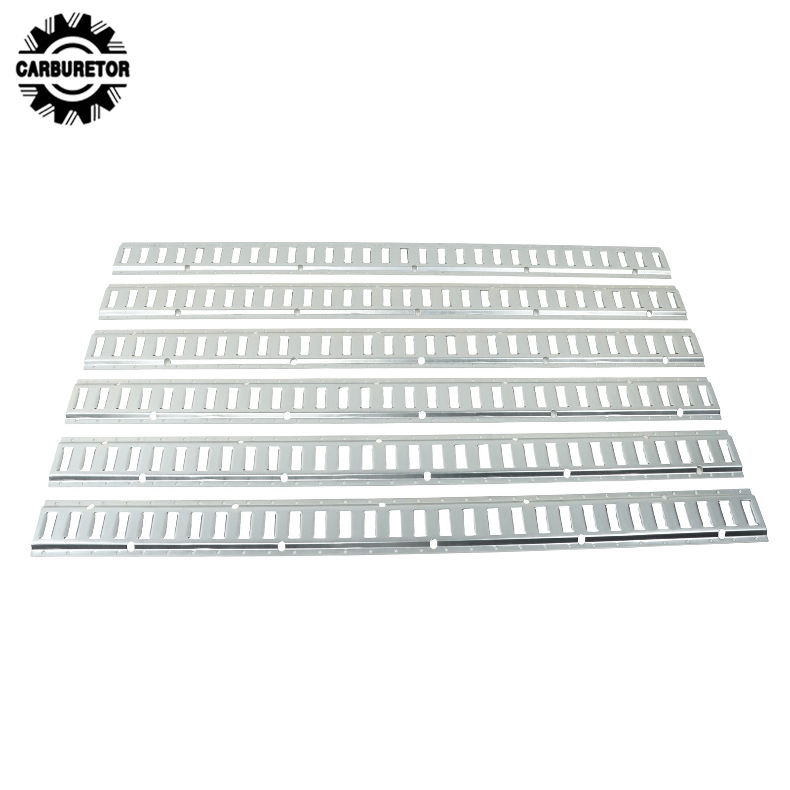 Silver 12 Pack 60" E Track Rail Sections With Mounting Hardware Fit For Garages