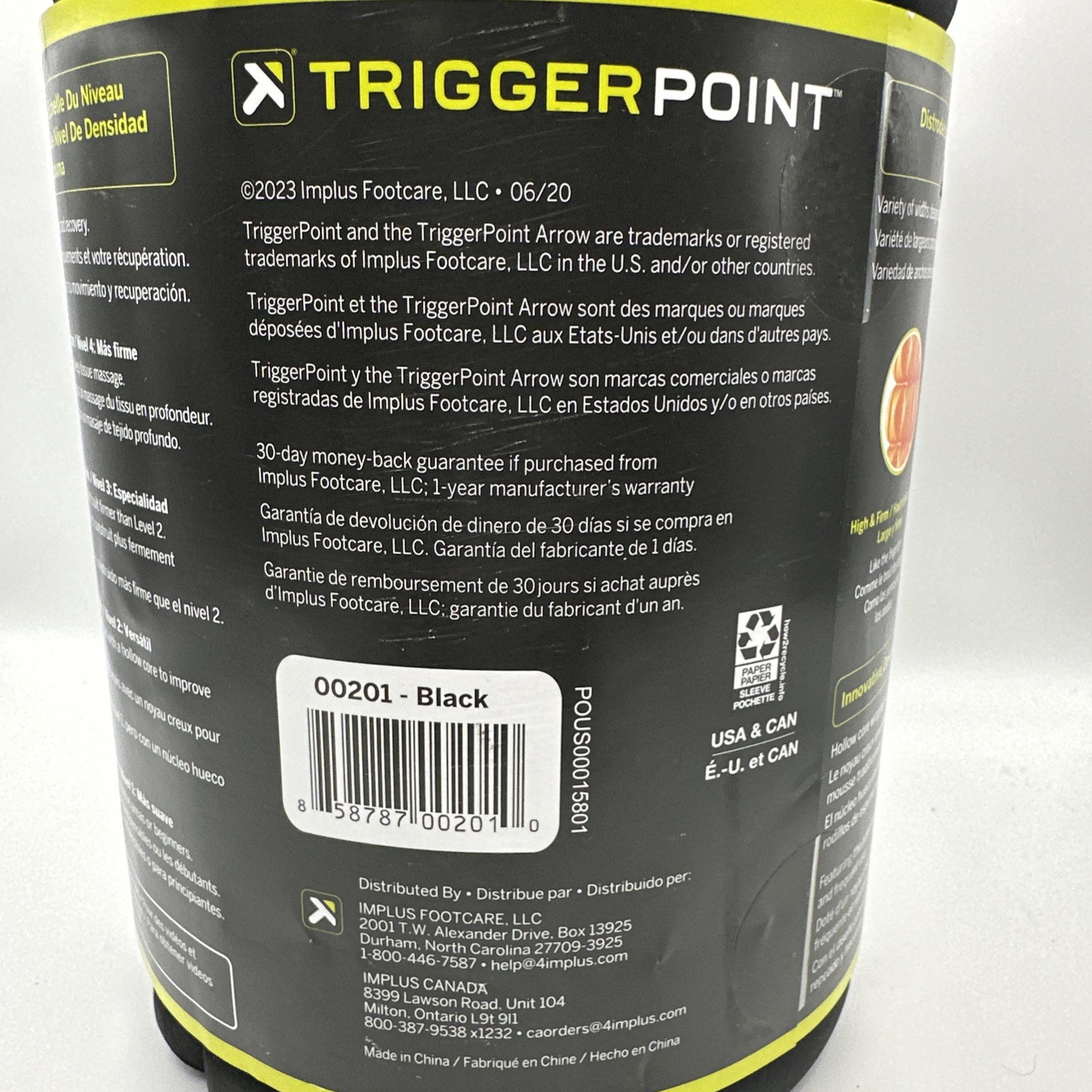 TriggerPoint Grid Foam Massage Roller Black 13 Inch New In Box