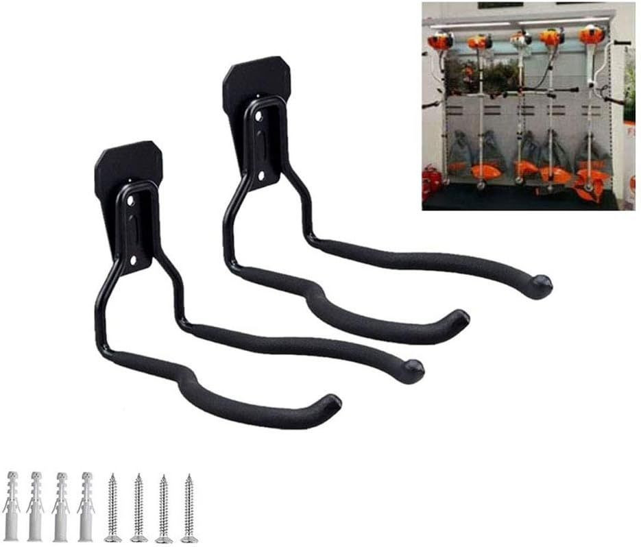 Garden Power Tool Hanger String Trimmer Hangers Garage Wall 2 Pcs, Metallic