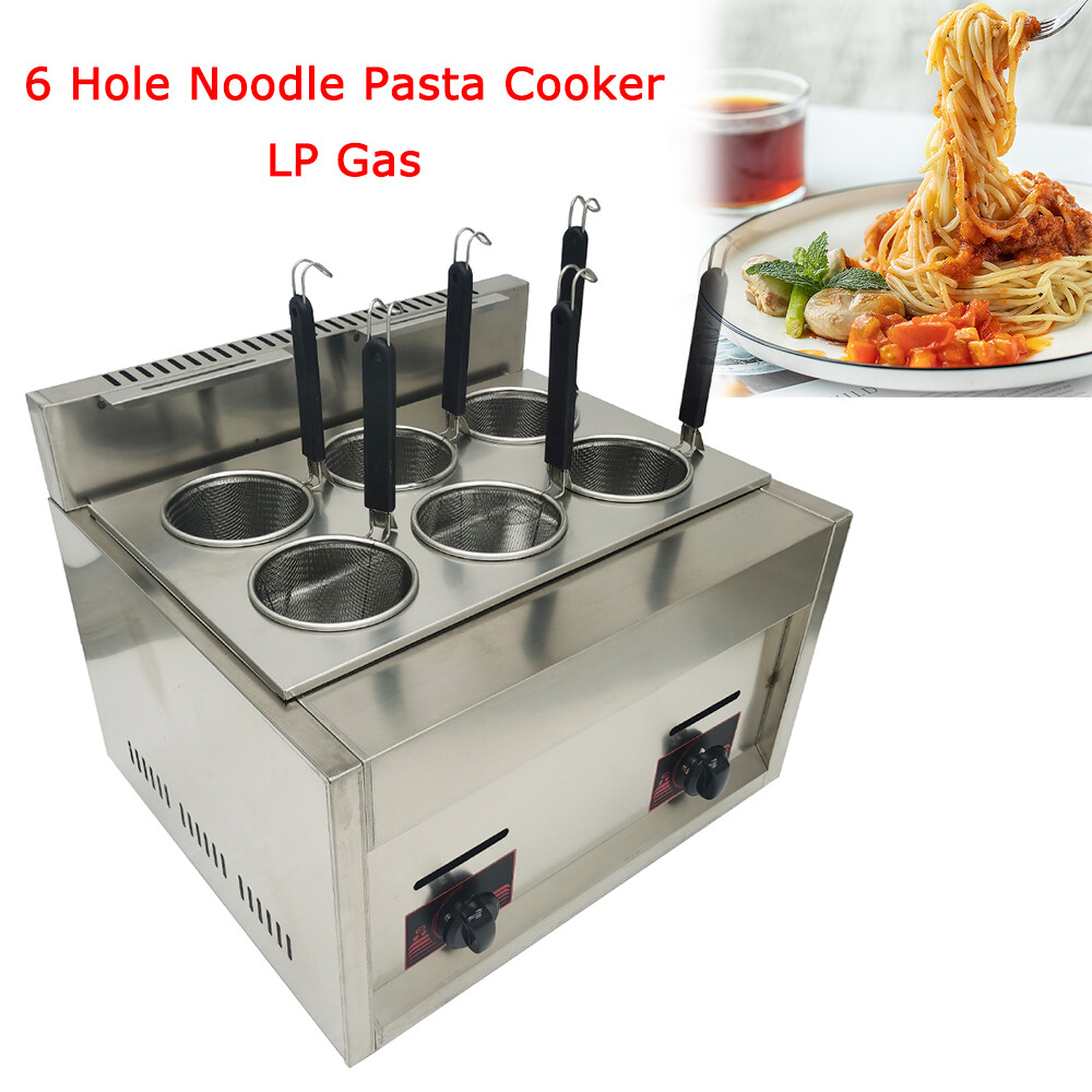 New LP Gas Commercial 6 Basket Noodle Pasta Cooker Cooking Machine US Shipping