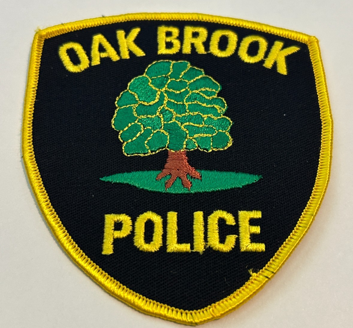 Vintage Oak Brook Illinois Police Yellow Border Patch Unused