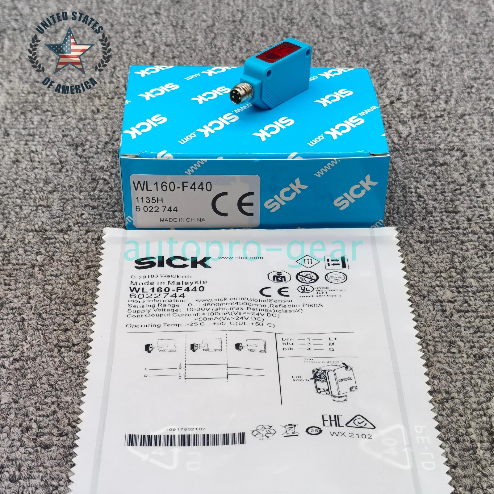 In Box For SICK WL160-F440 Photoelectric Sensor Switch 10-30VDC 0-4500mm USA