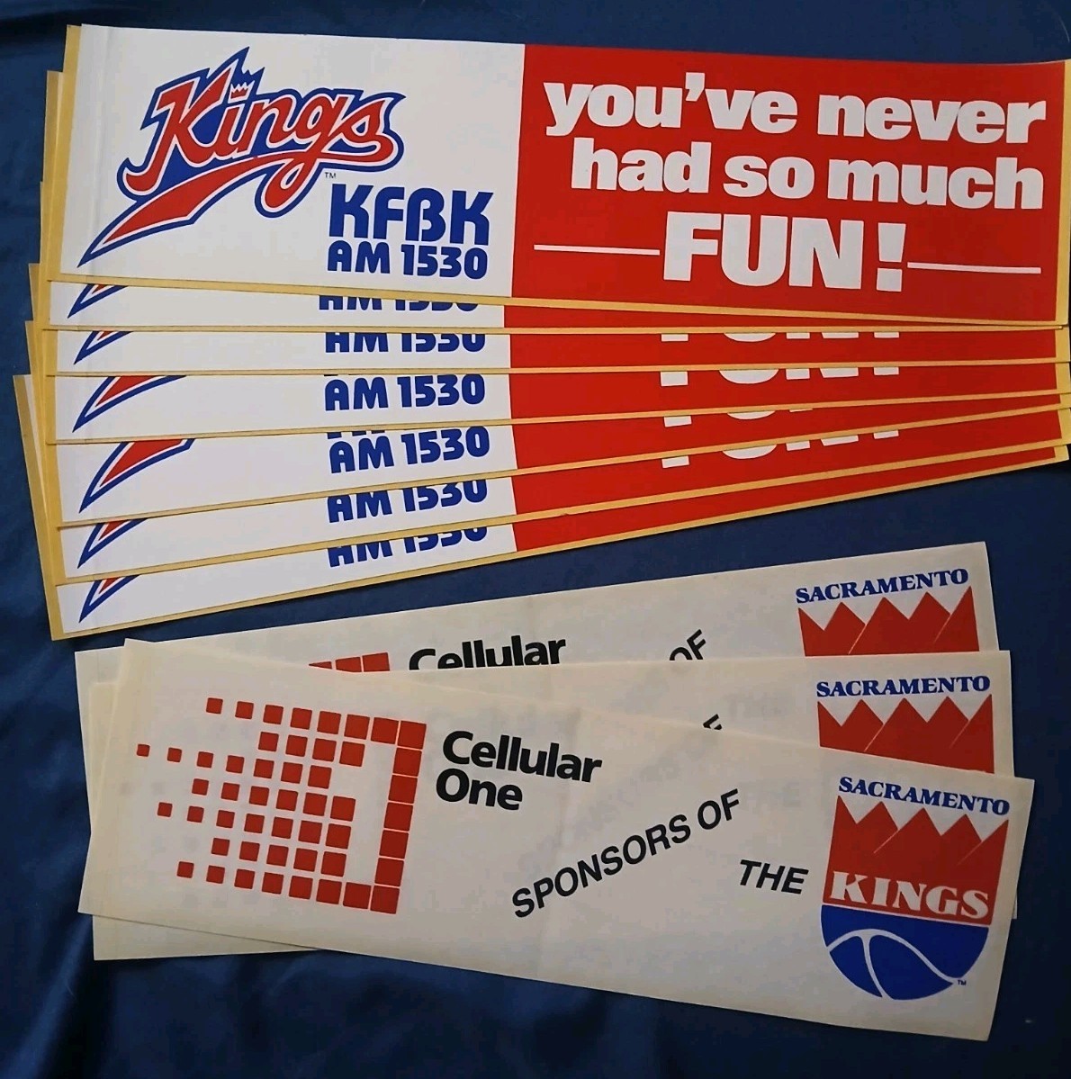 10 Vintage Sacramento Kings NBA Basketball Bumper Sticker Lot KFBK AM 1530 LOT