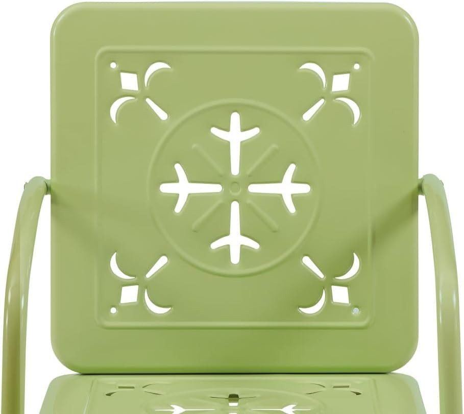 Key Lime Azalea 2-Piece Vintage Metal Outdoor Chair Set for Patio & Deck