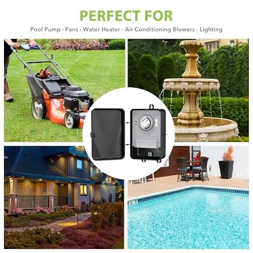 Heavy Duty Outdoor Mechanical Timer Switch for Pool Pump & Water Heater 40A 120-