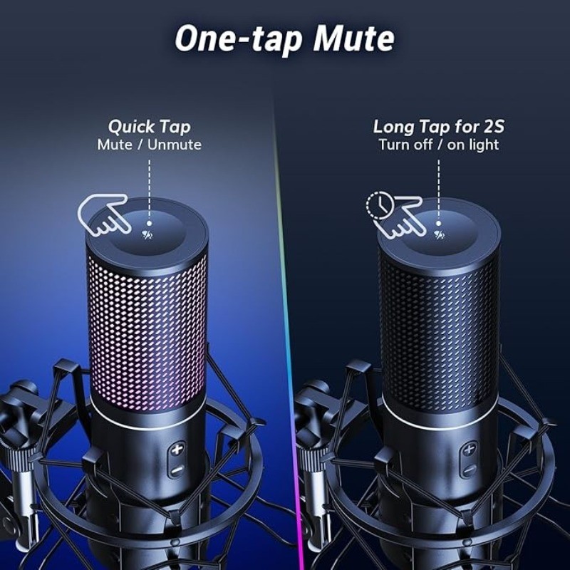 USB Gaming Microphone Set Dynamic PC Mic for Streaming Podcasting Compute Adjust
