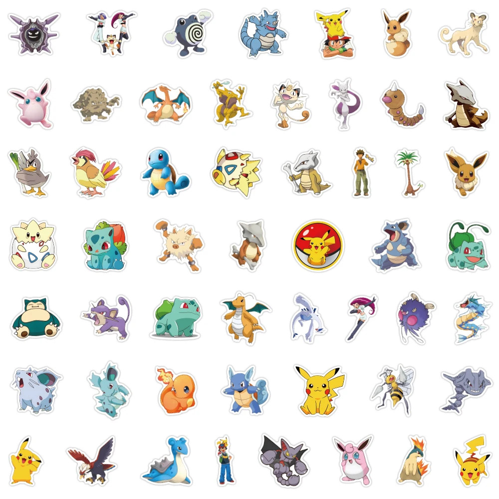 100 Pc Pokemon Stickers Classic Original Decals Charizard 151 Random Assortment
