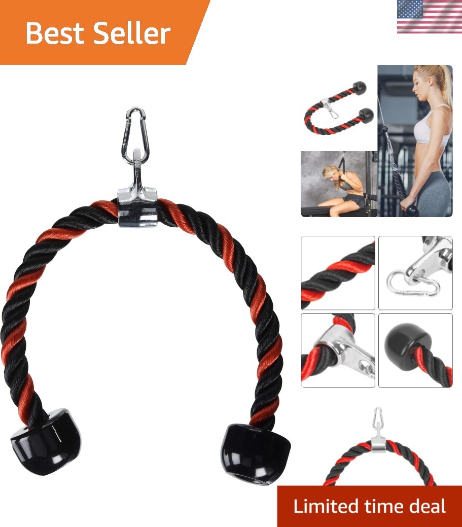 28 Inch Heavy Duty Tricep Rope - Easy Grip Non-Slip Resistance Cable Attachment
