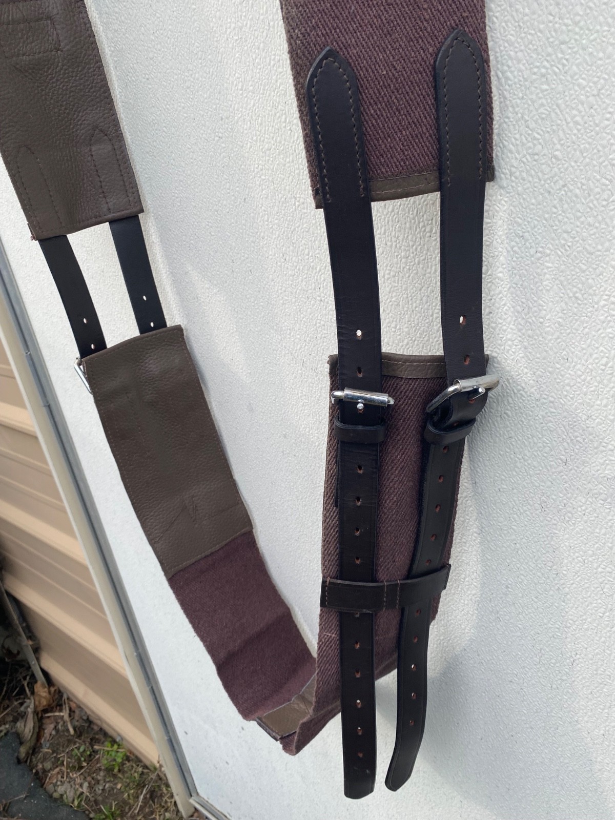 Draft horse size lunging/training surcingle cotton web w/leather