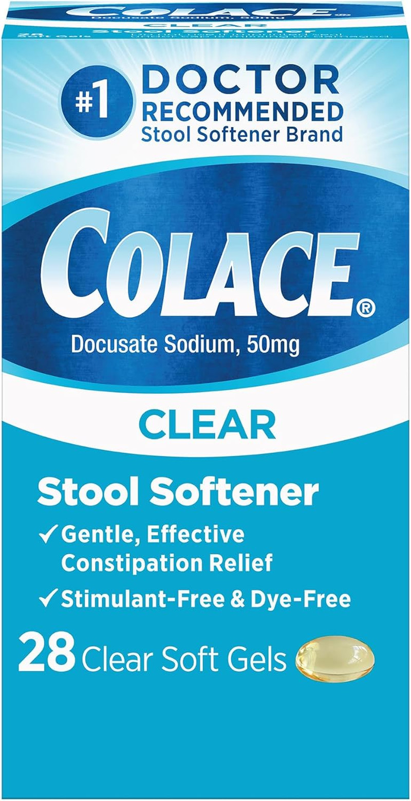 Clear Stool Softener Soft Gel Capsules Constipation Relief 50Mg Docusate Sodium