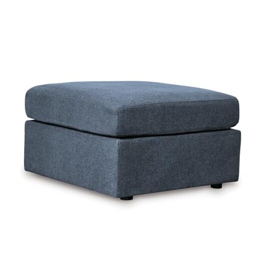 Modmax Contemporary Stain Resistant Square Oversized Symmetrical Blue Ottoman