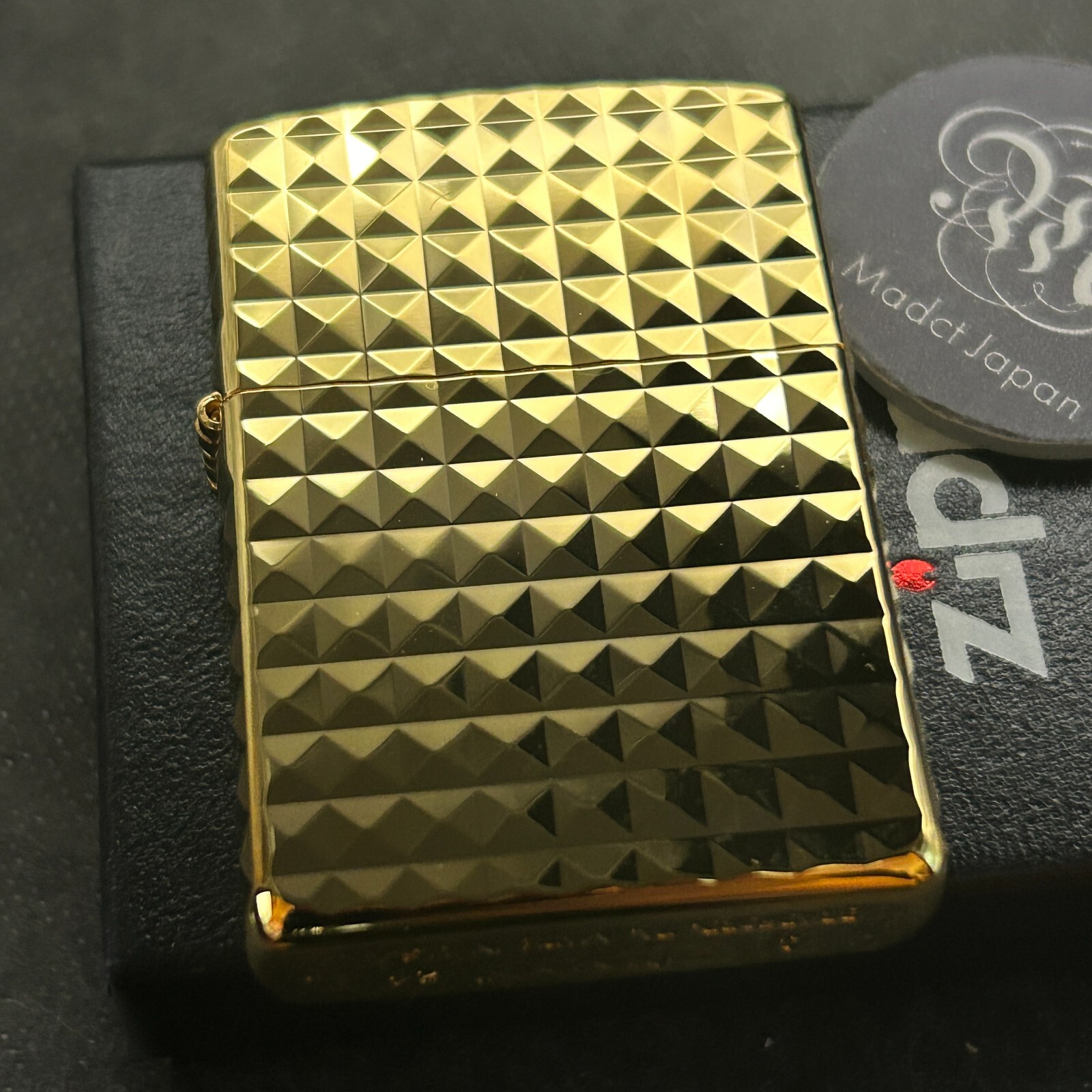 Zippo Armor 4 Face Diamond Cut Gold Chamber Finish Inside Unit Lighter Japan