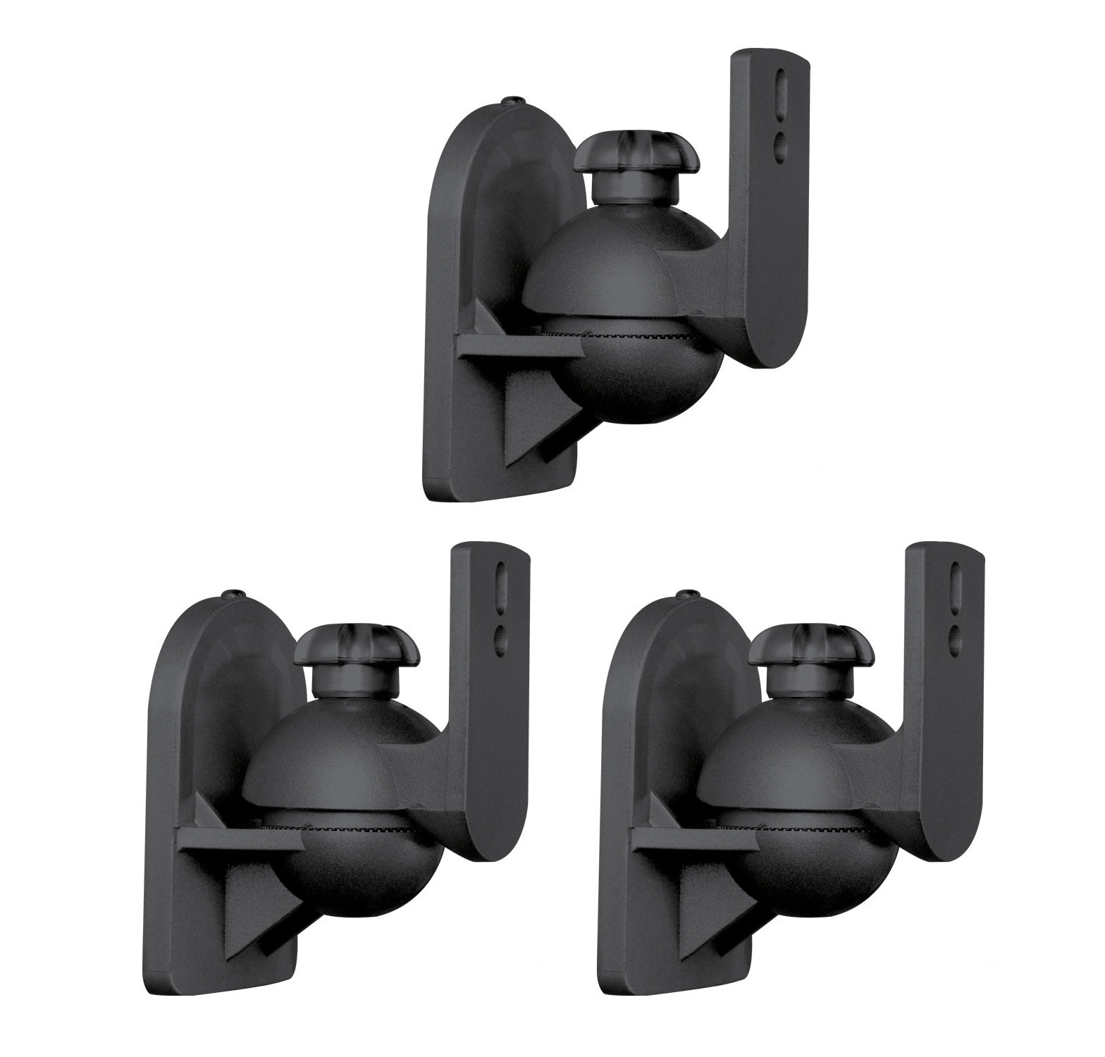 3 Pack Lot - Universal Satellite Speaker Black Wall Mount Brackets fits JVC Bose